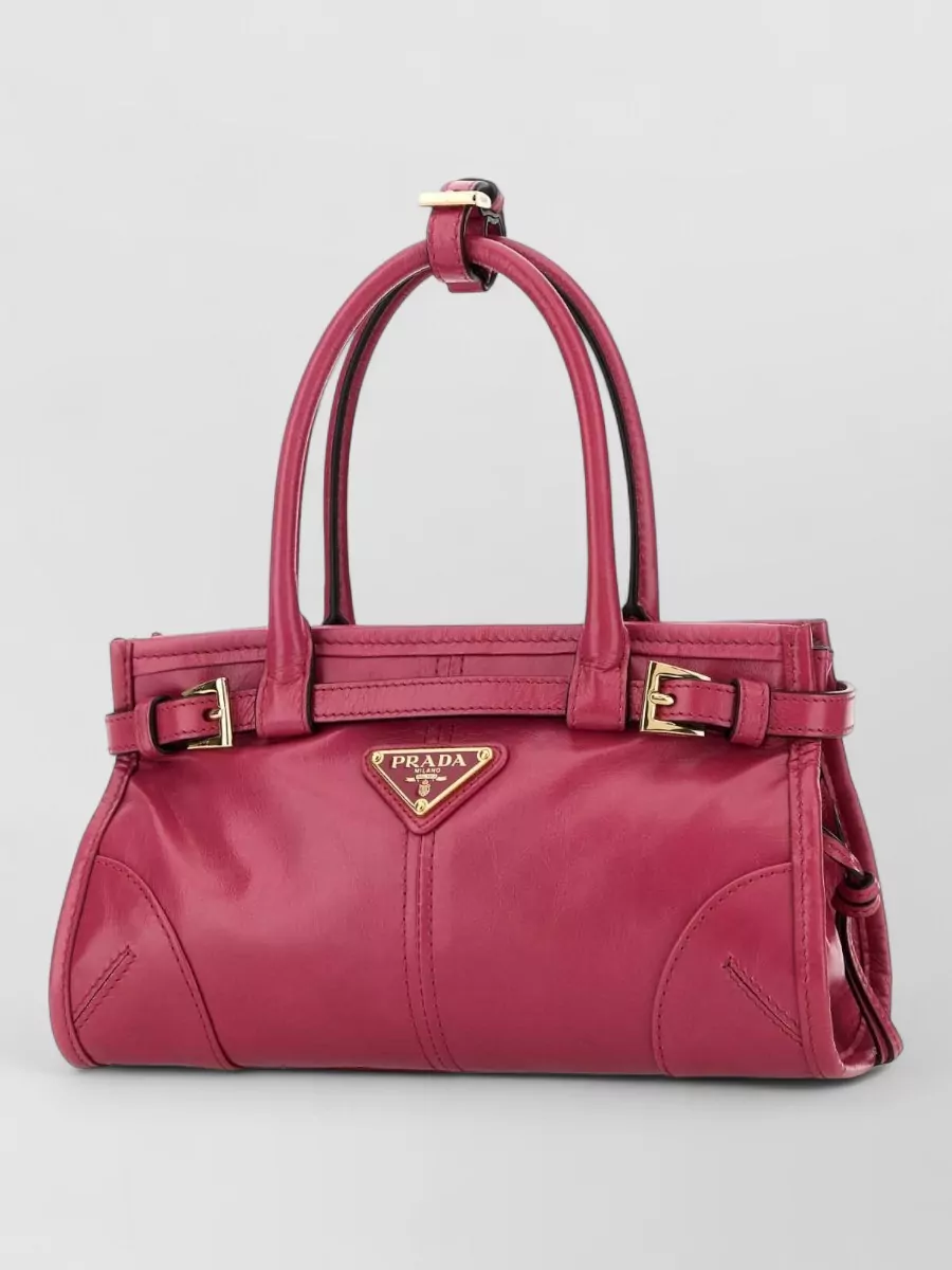 Prada Leather Mini Bonnie Shoulder Bag Top Handles