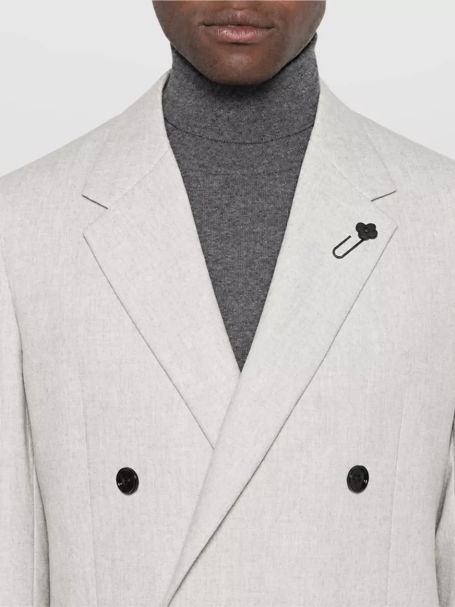 Lardini Wool Cashmere Double Breasted Coat