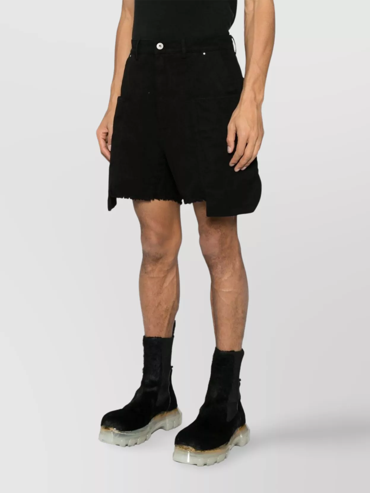 Rick Owens Drkshdw Cargo Pockets Shorts Frayed Hem