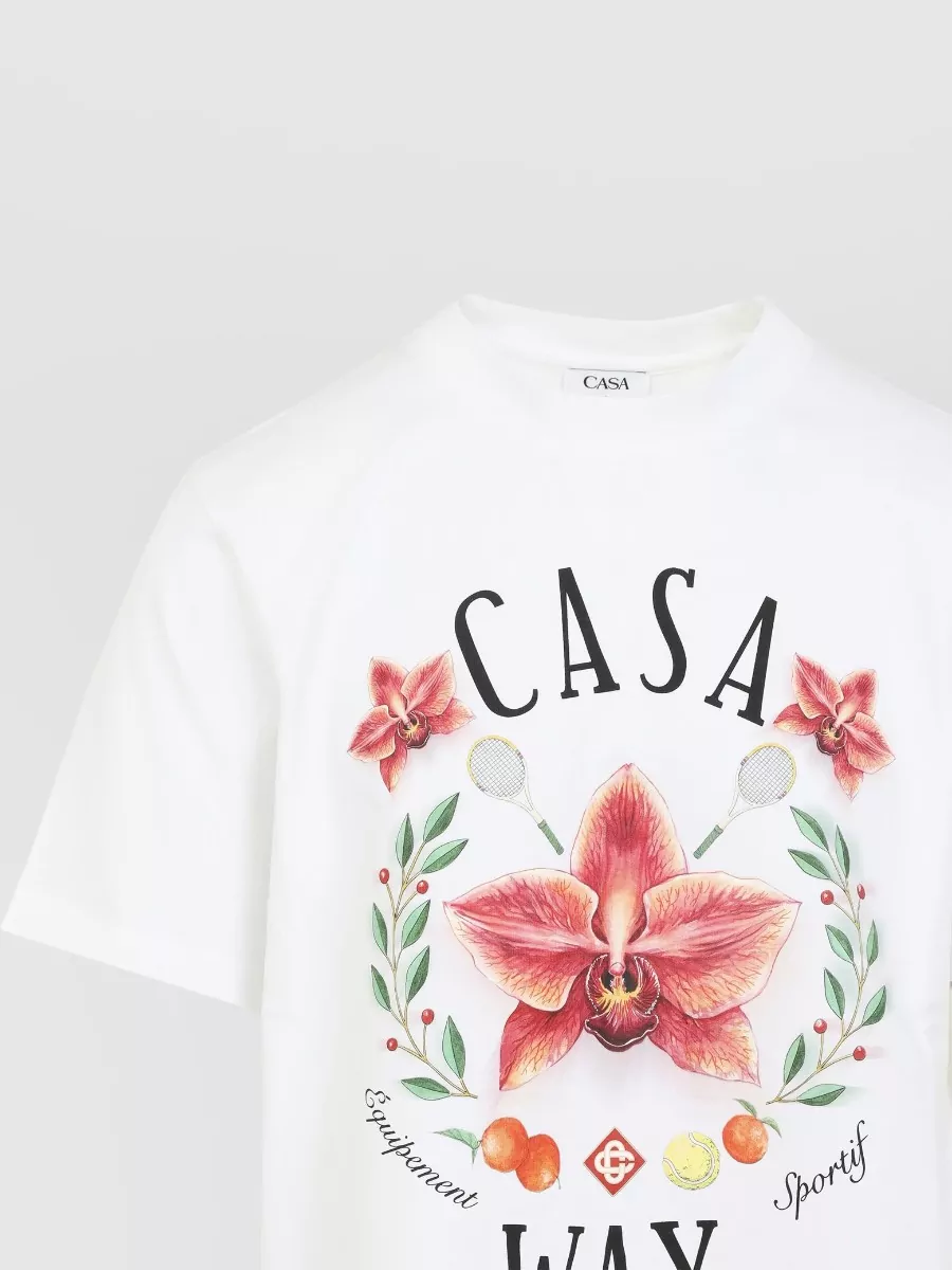 Casablanca Casa Way Crew Neck Floral Graphic T Shirt