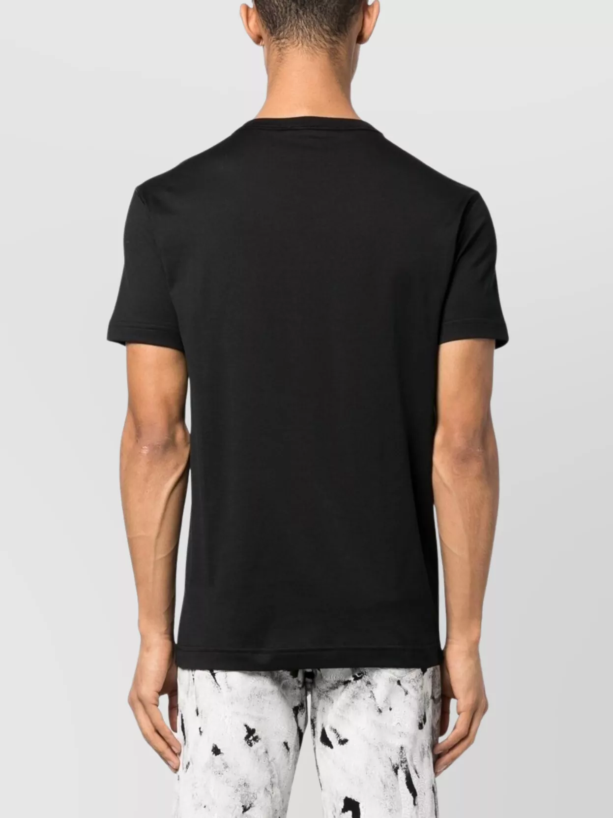 Dolce&Gabbana Short Sleeves V-Neck Straight Hem T-Shirt