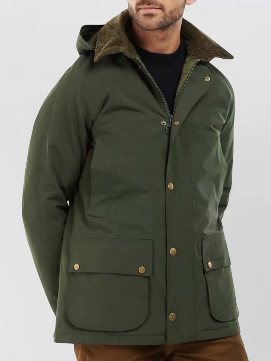 Barbour Winter Ashby Hooded Jacket Front Pockets