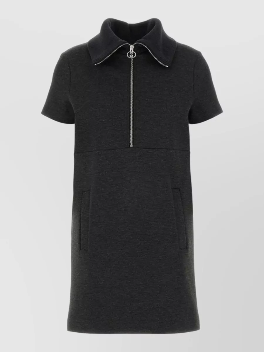Gucci ribbed collar short-sleeve mini dress