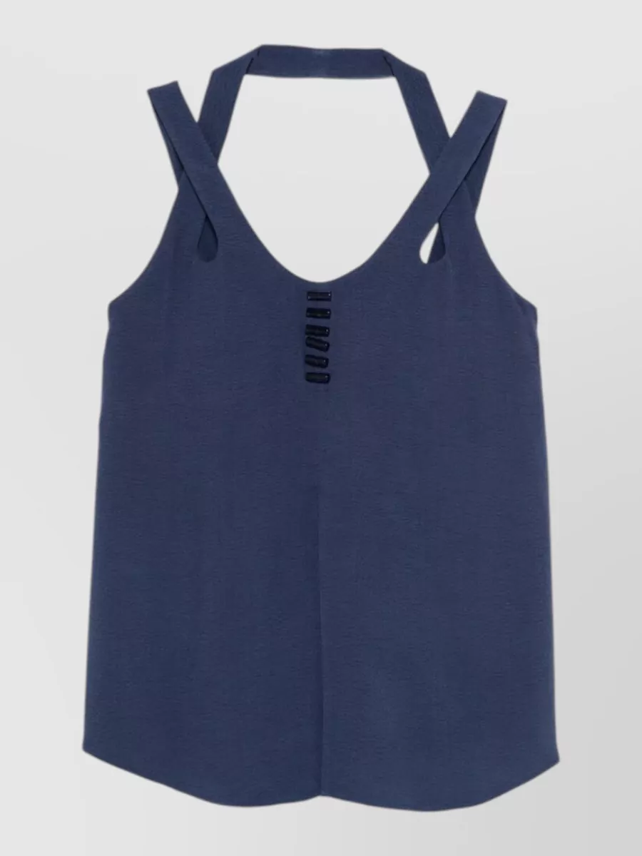 Emporio Armani viscose v-neck sleeveless top