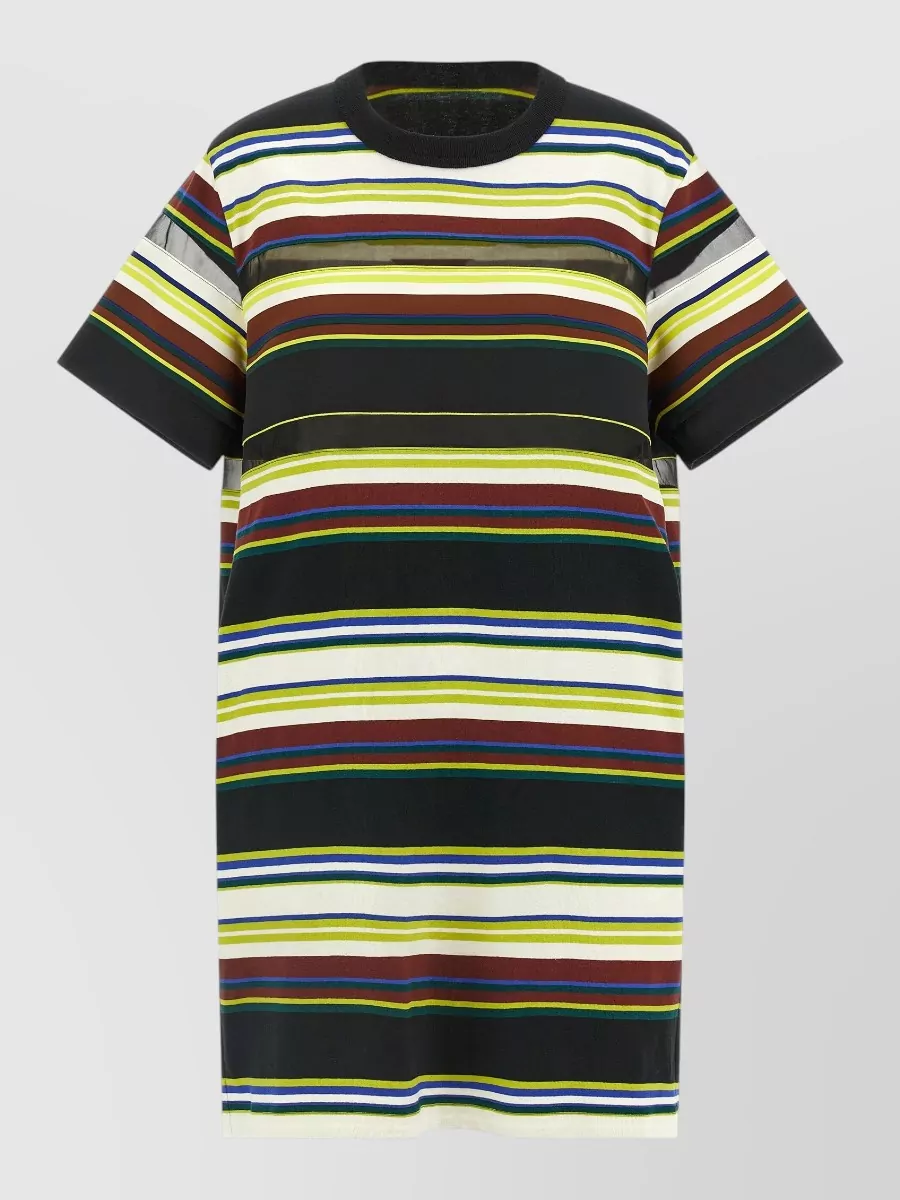 Sacai striped mini t-shirt dress
