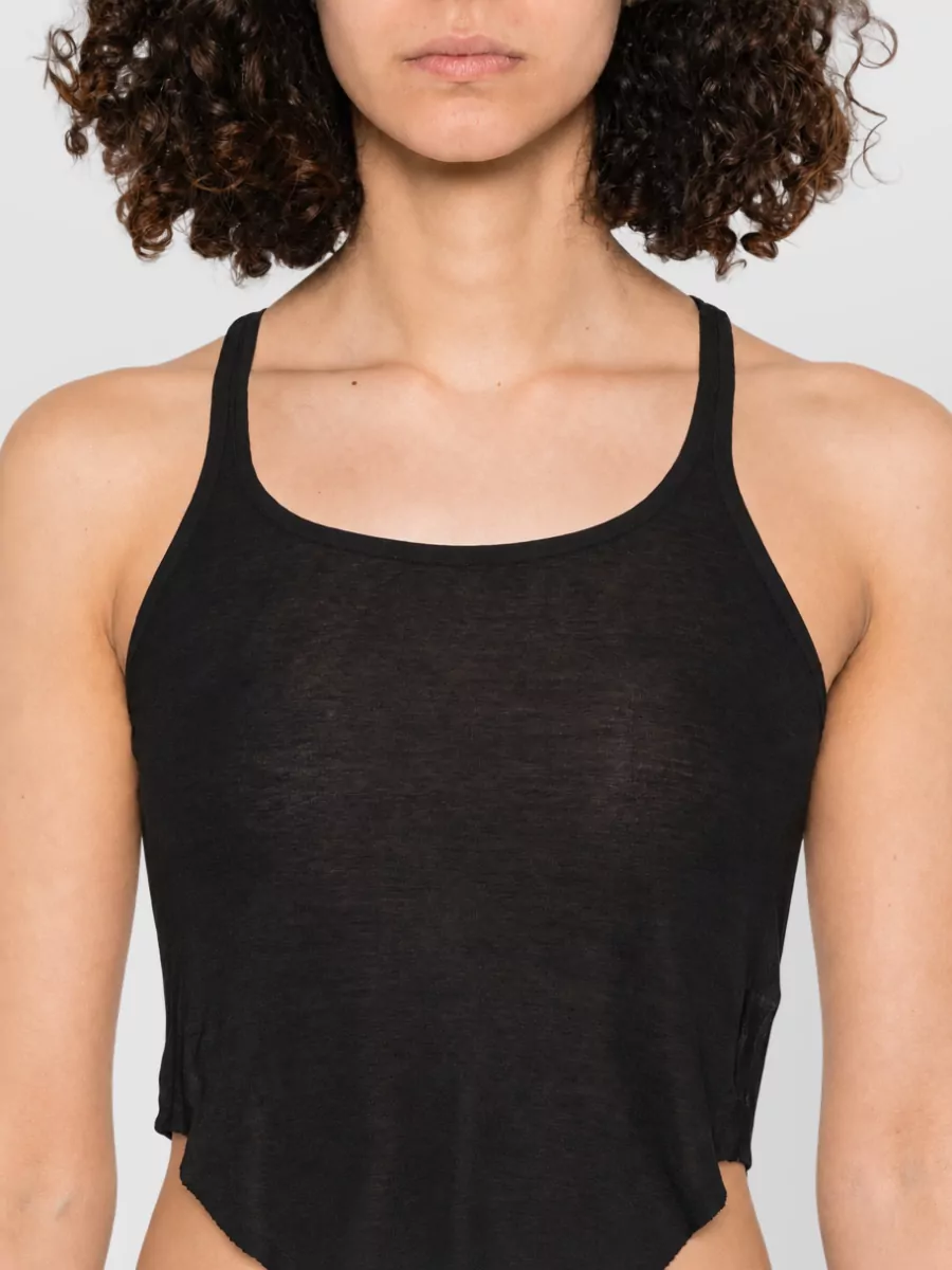 Rick Owens Cropped Sleeveless Racerback Tank Top