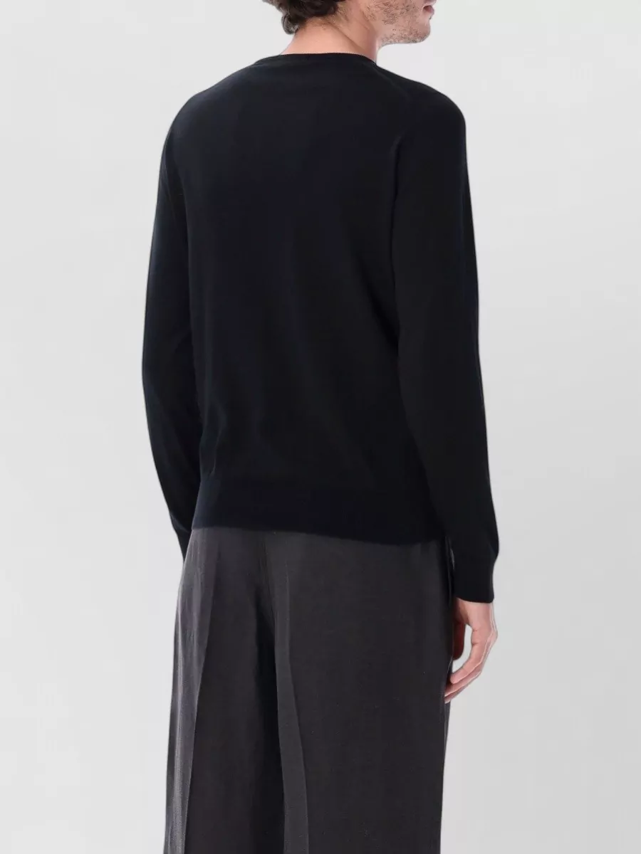 John Smedley Cotton Fine-Knit Crew-Neck Long-Sleeve Sweater