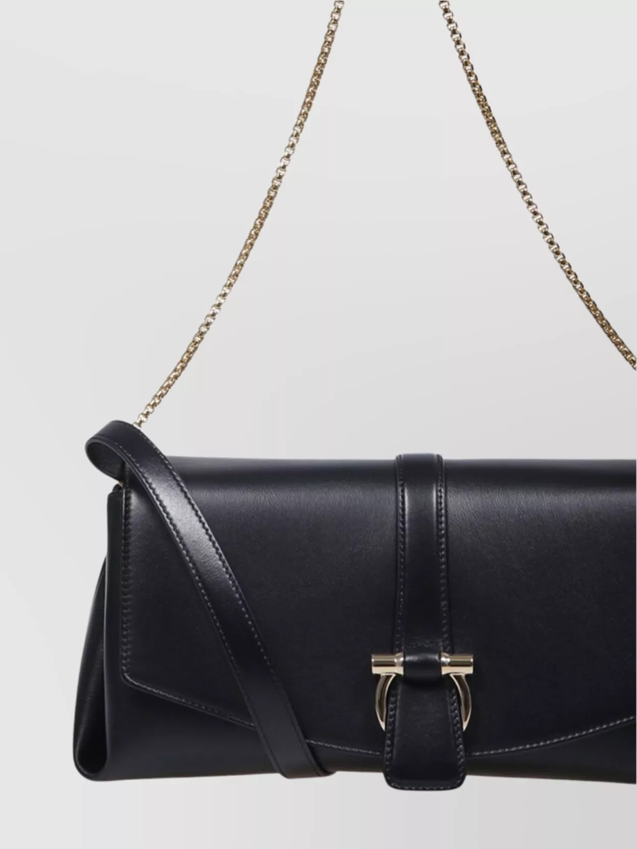 Ferragamo Buckle Chain Shoulder Bag Rectangle