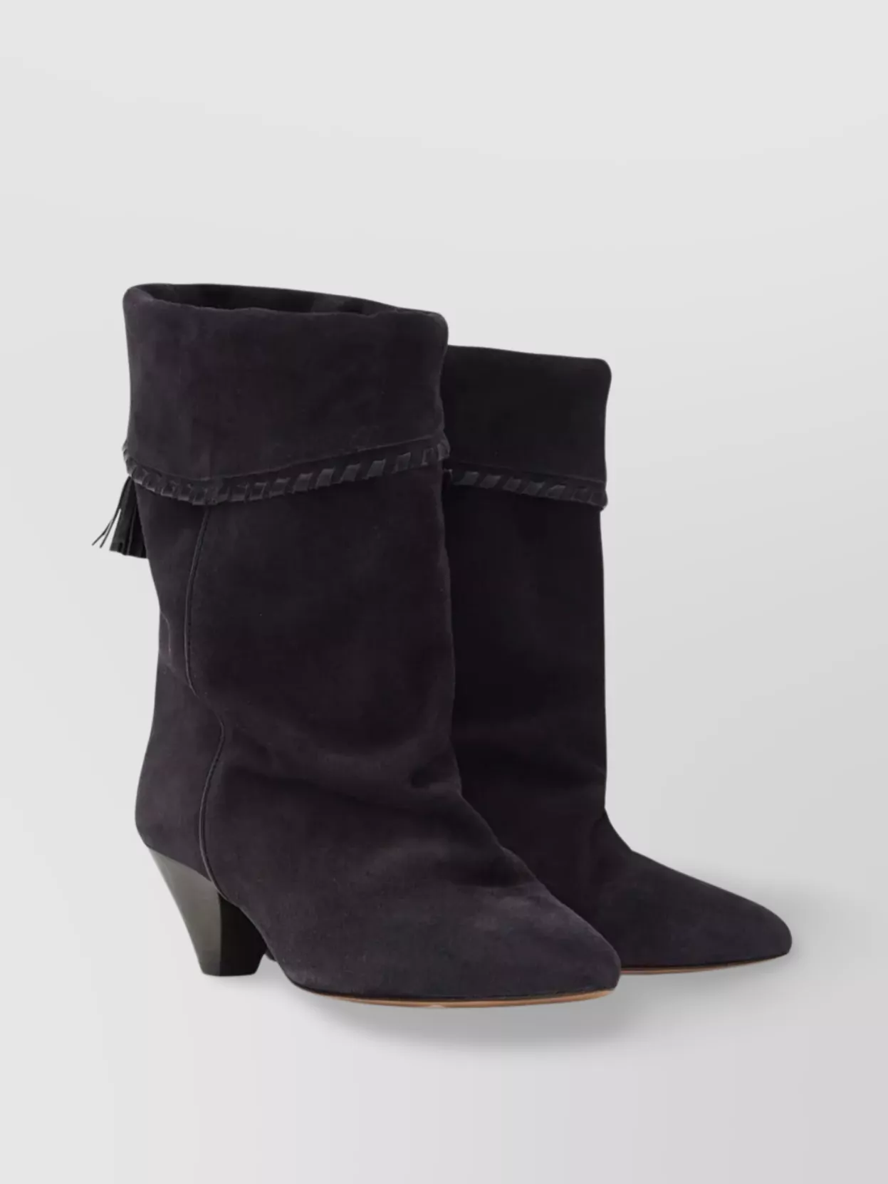 Isabel Marant Sculpted Cone Heel Boots With Tassel Detail
