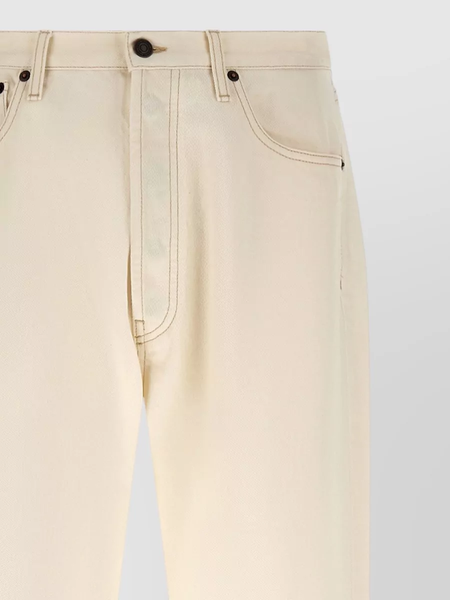 Prada Contrast Stitching Straight Leg Regular Waist Denim Jeans