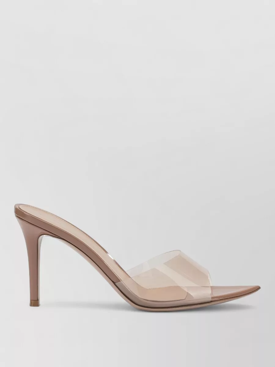 Gianvito Rossi Elle 85 Mm Pointed Toe Transparent Strap Mules