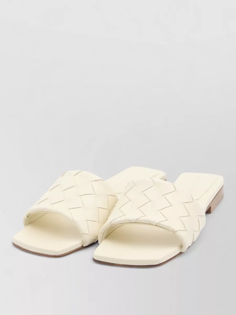 Bottega Veneta Parco Flat Woven Leather Mules Slides