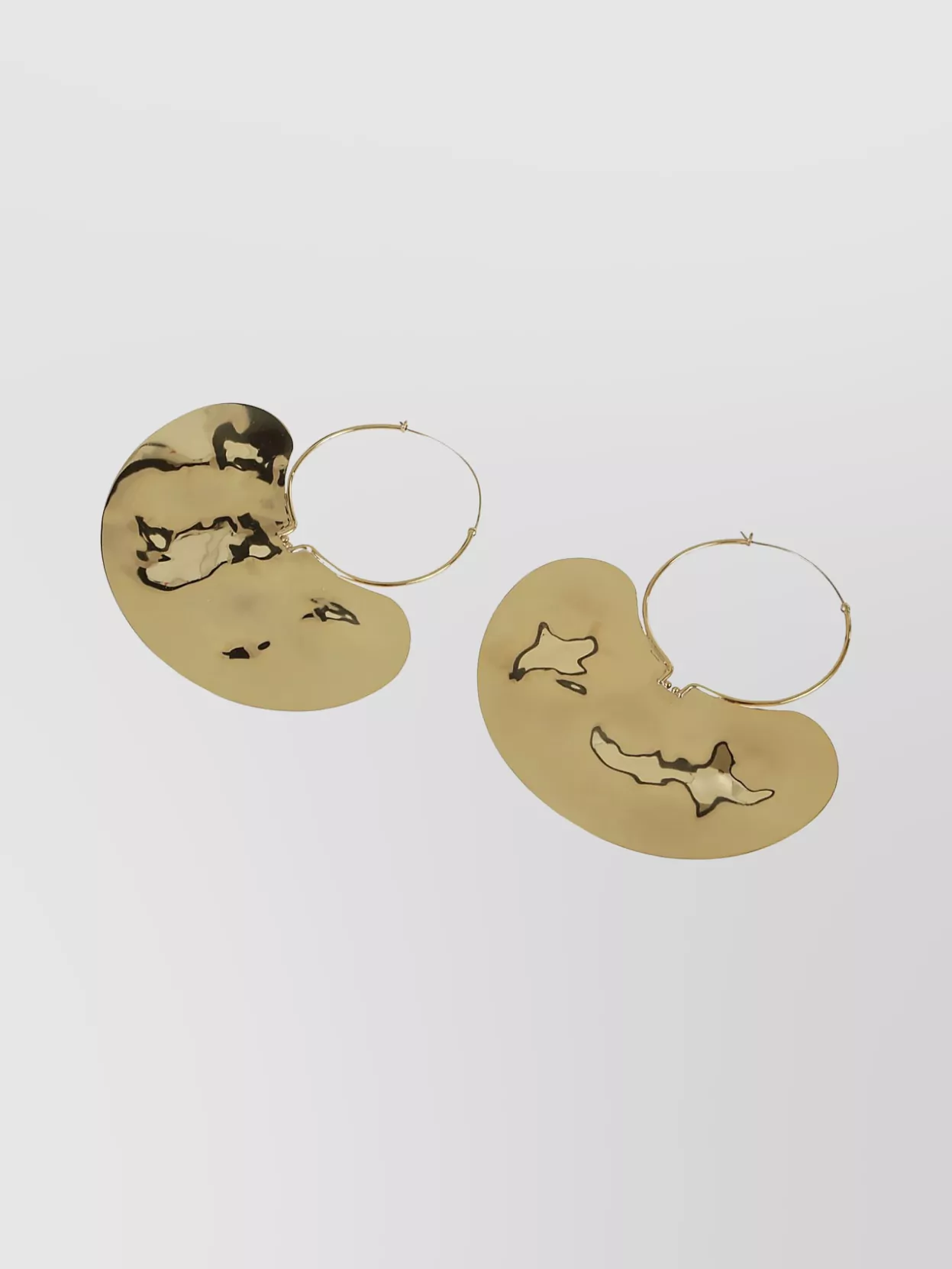 Shop Patou Oversized Hoop Earring In Gold Tone In Beige