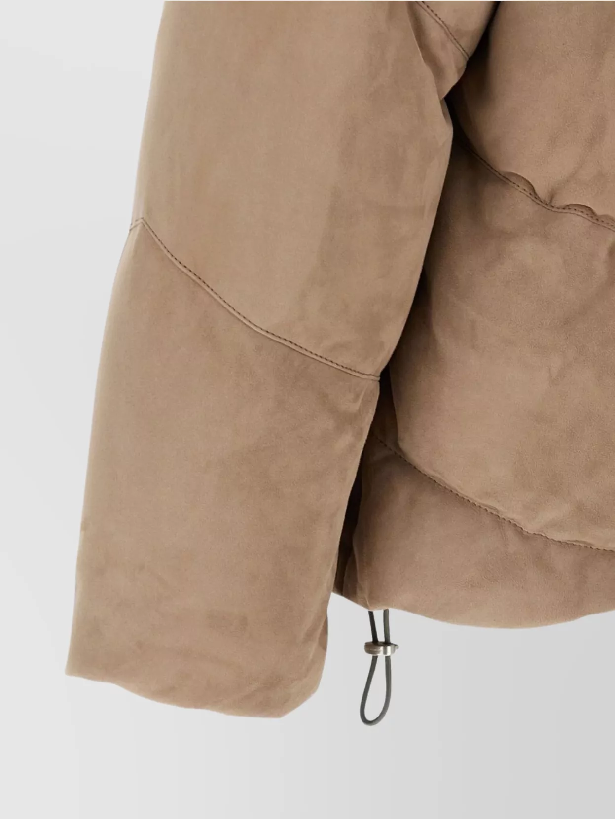 Brunello Cucinelli Suede Down Jacket Puffer Jackets Beige In Brown