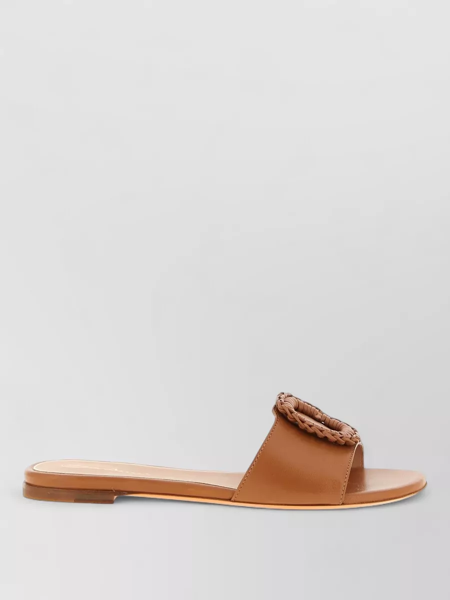 Santoni Corolle Sandals Braided Detail Flat Sole Open Toe