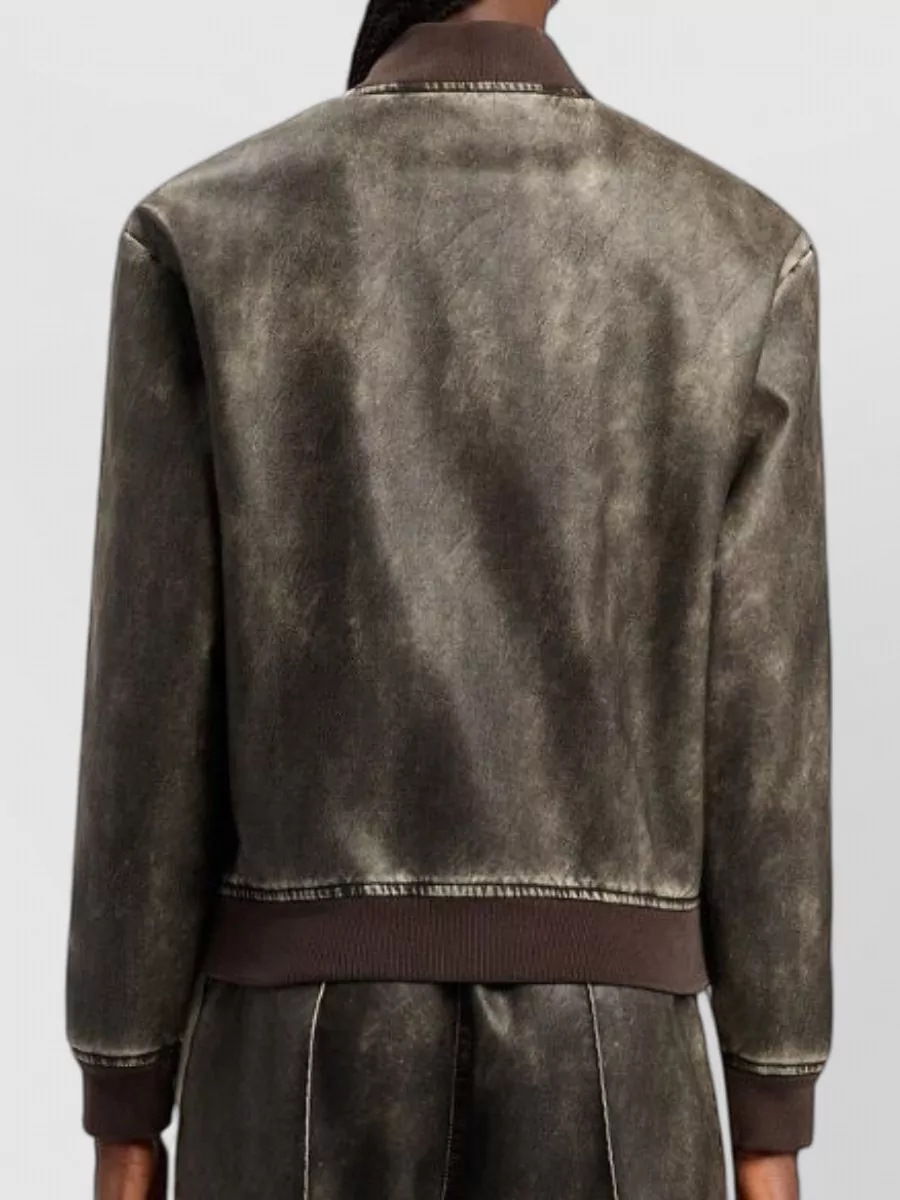 Palm Angels Logo-Print Single-Breasted Bomber Jacket