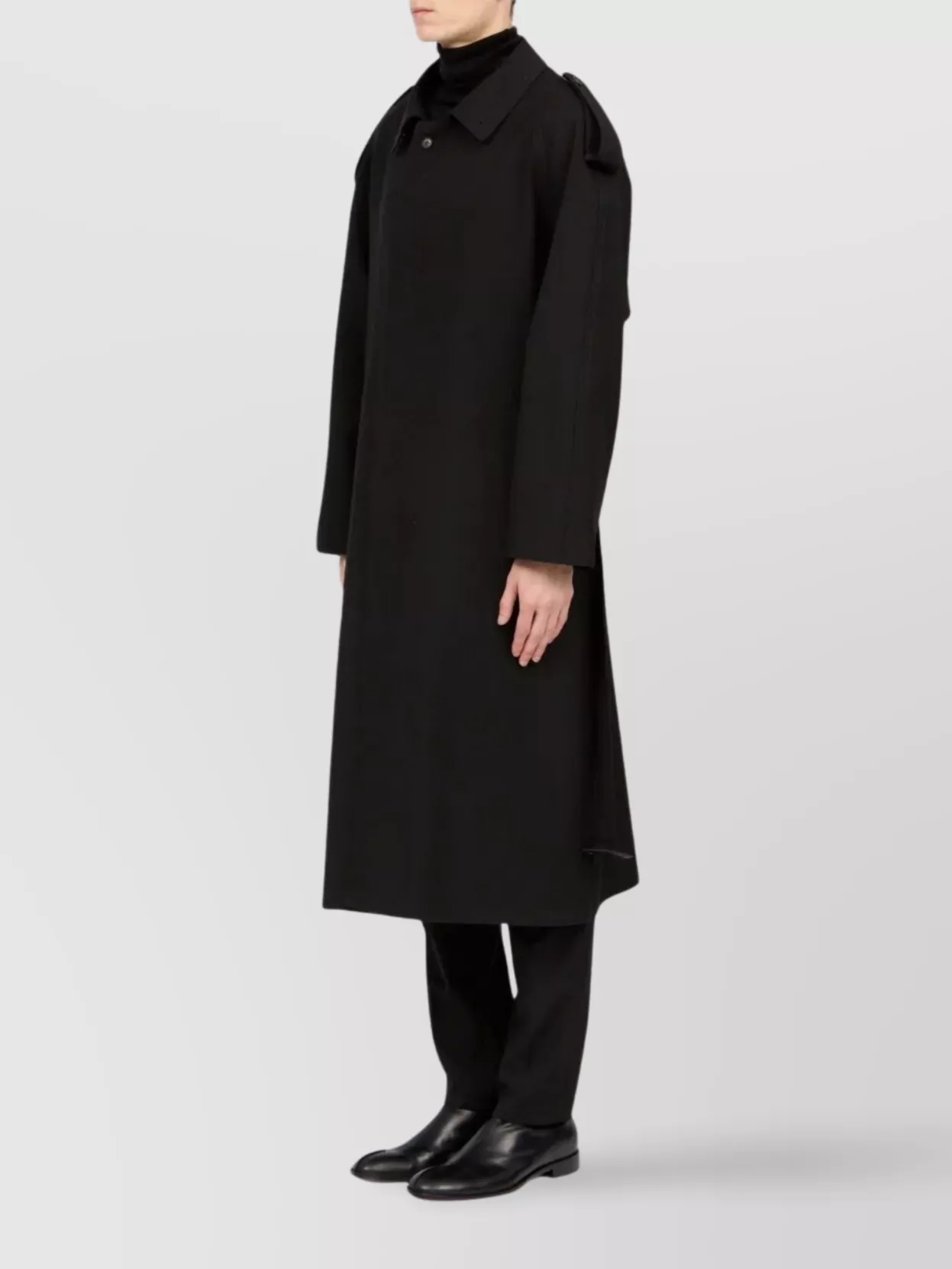 Mm6 Maison Margiela Long Wool Trench Coat With Belted Waist
