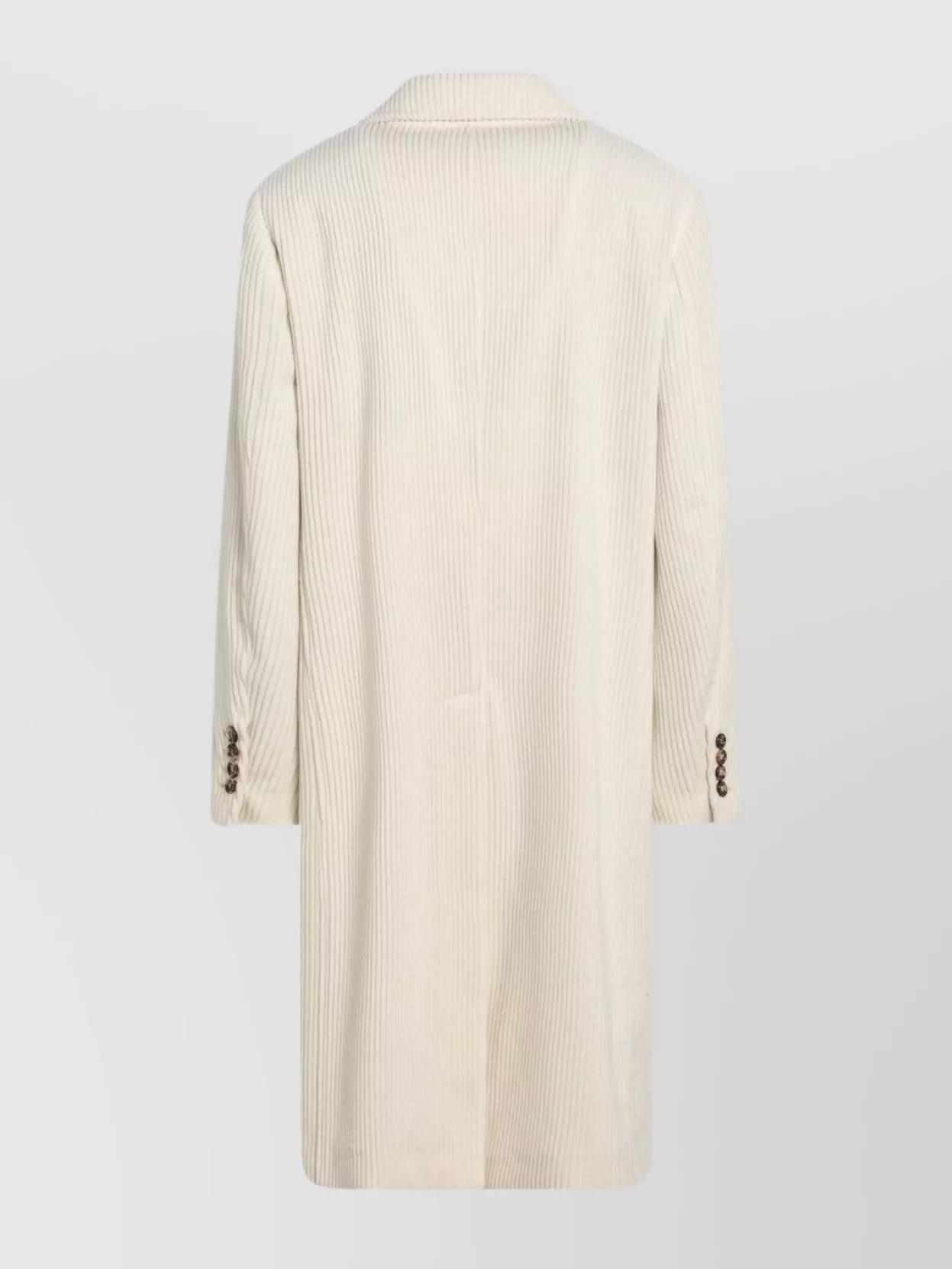 Brunello Cucinelli Corduroy Coat With Button Cuffs And Side Pockets In Neutral