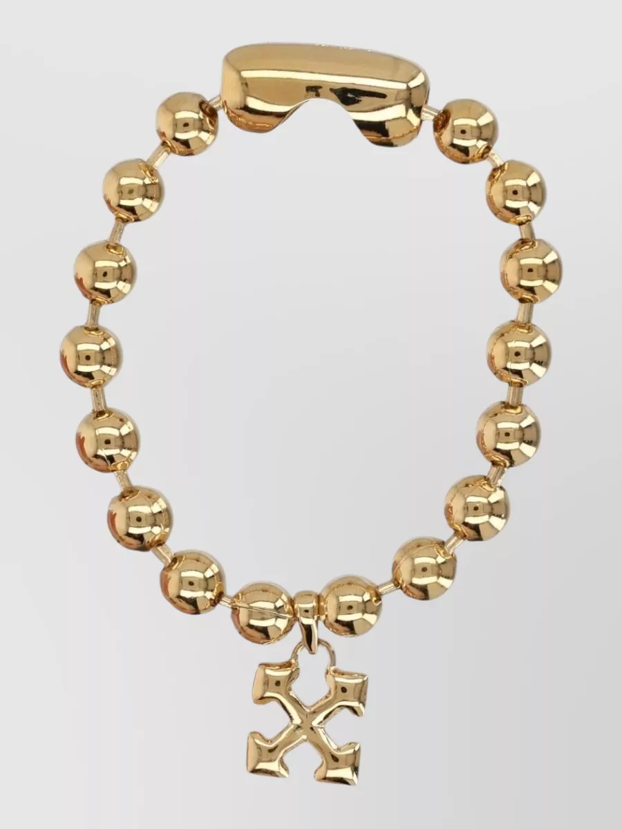 Off-White brass arrow ball bracelet