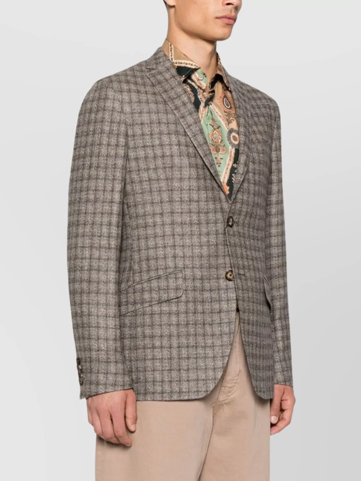 Etro Lapels Checked Pattern Pockets