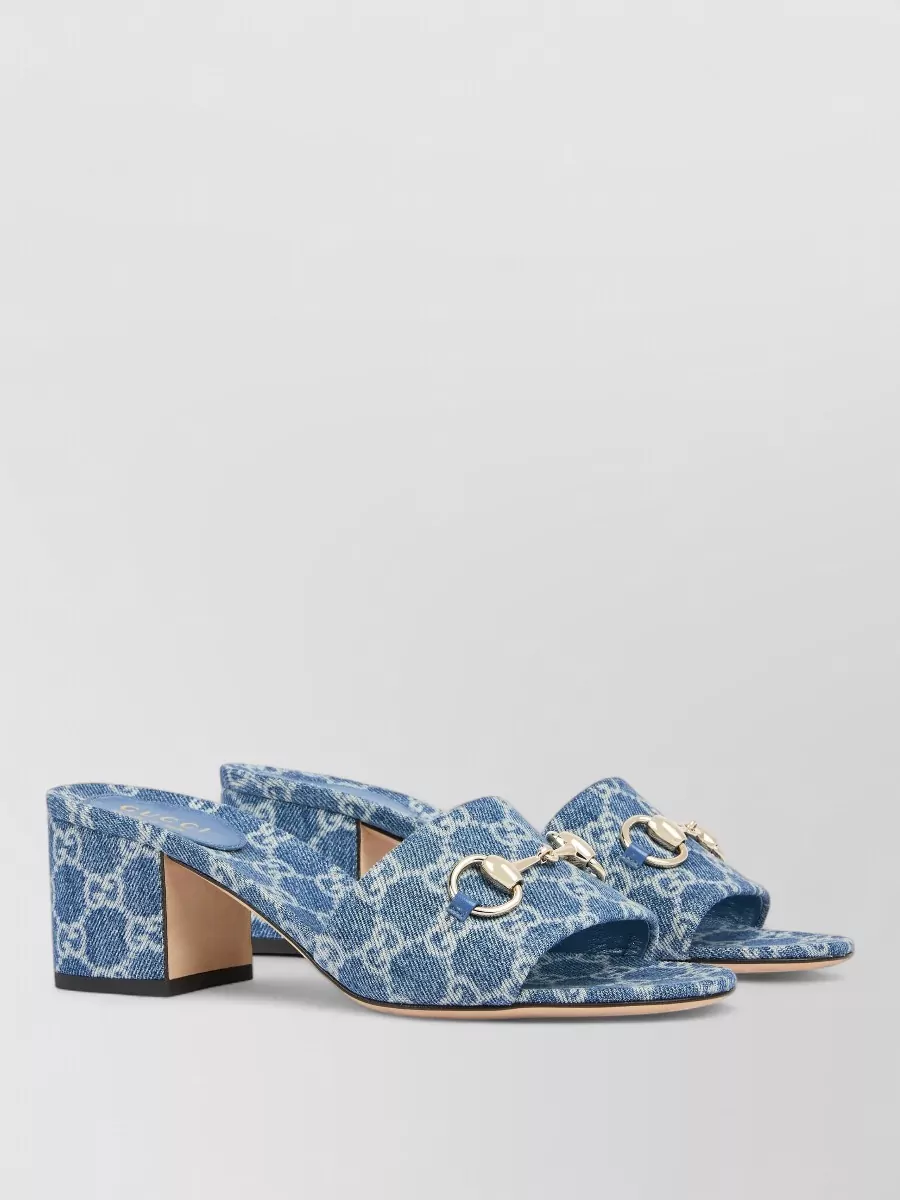 Gucci Denim Medium-Heel Mules