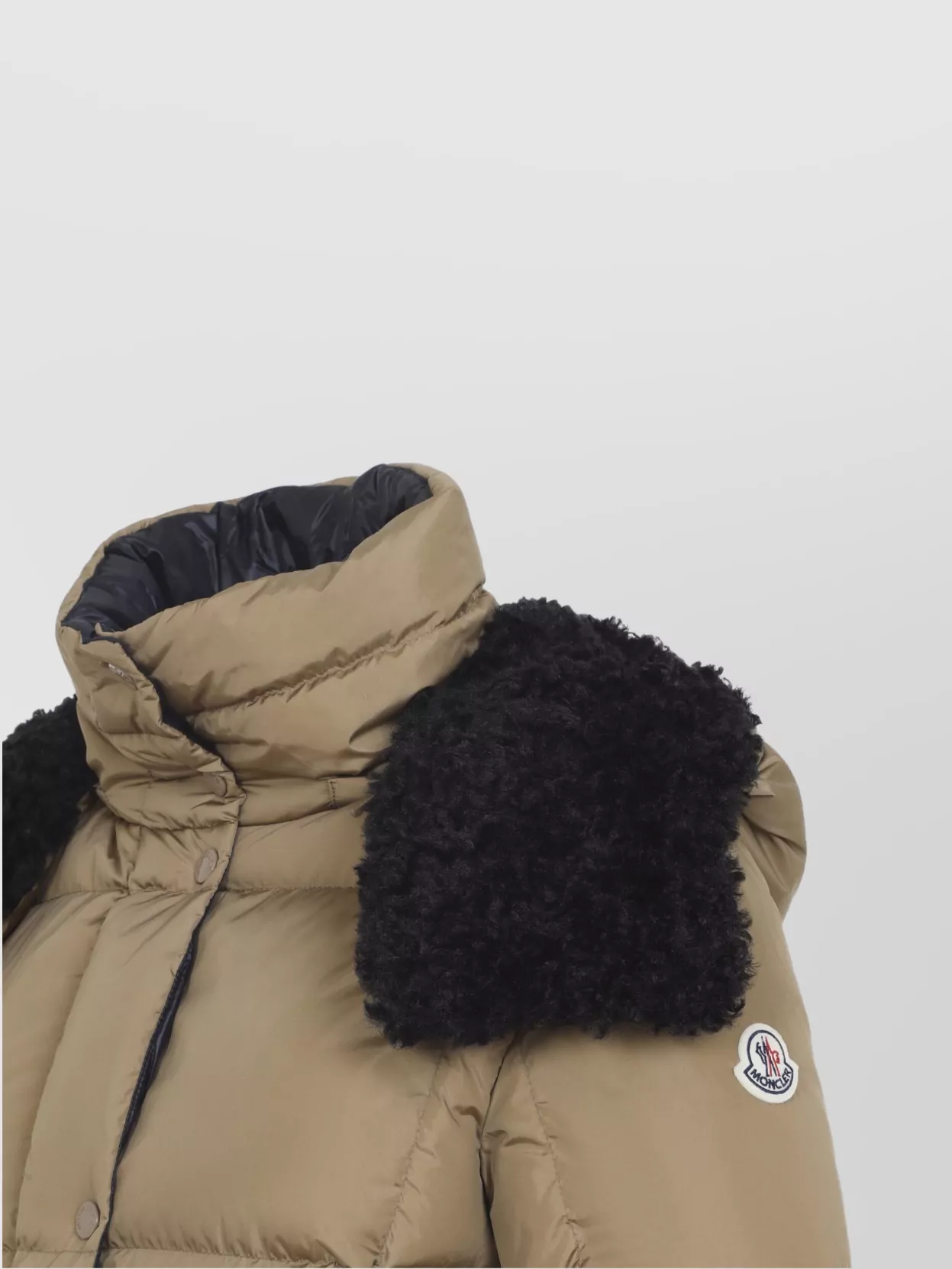 Moncler Puffer High Collar Zippered Contrast Shoulder