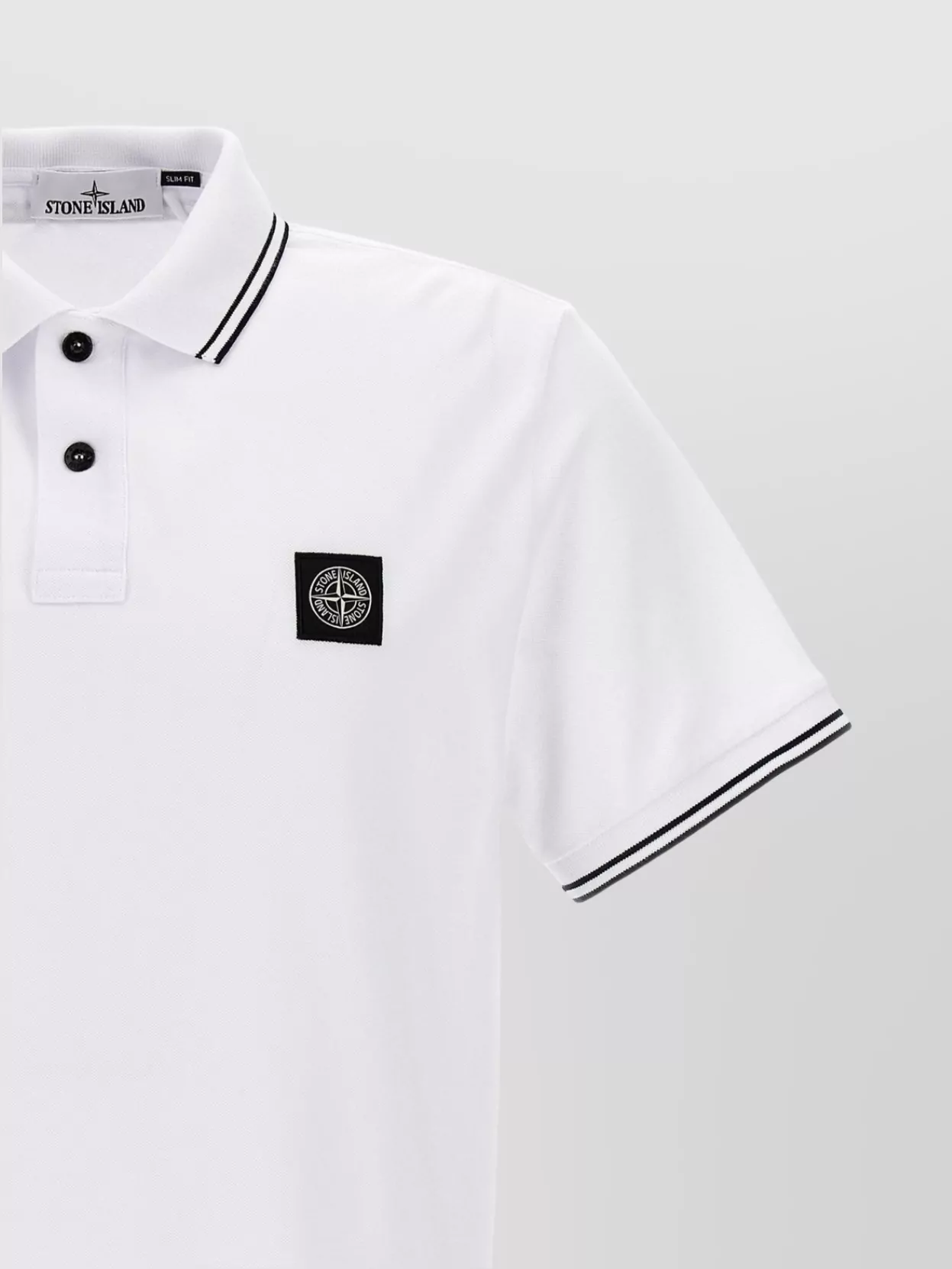 Stone Island Polo Shirt With Short Sleeves And Ribbed Cuffs