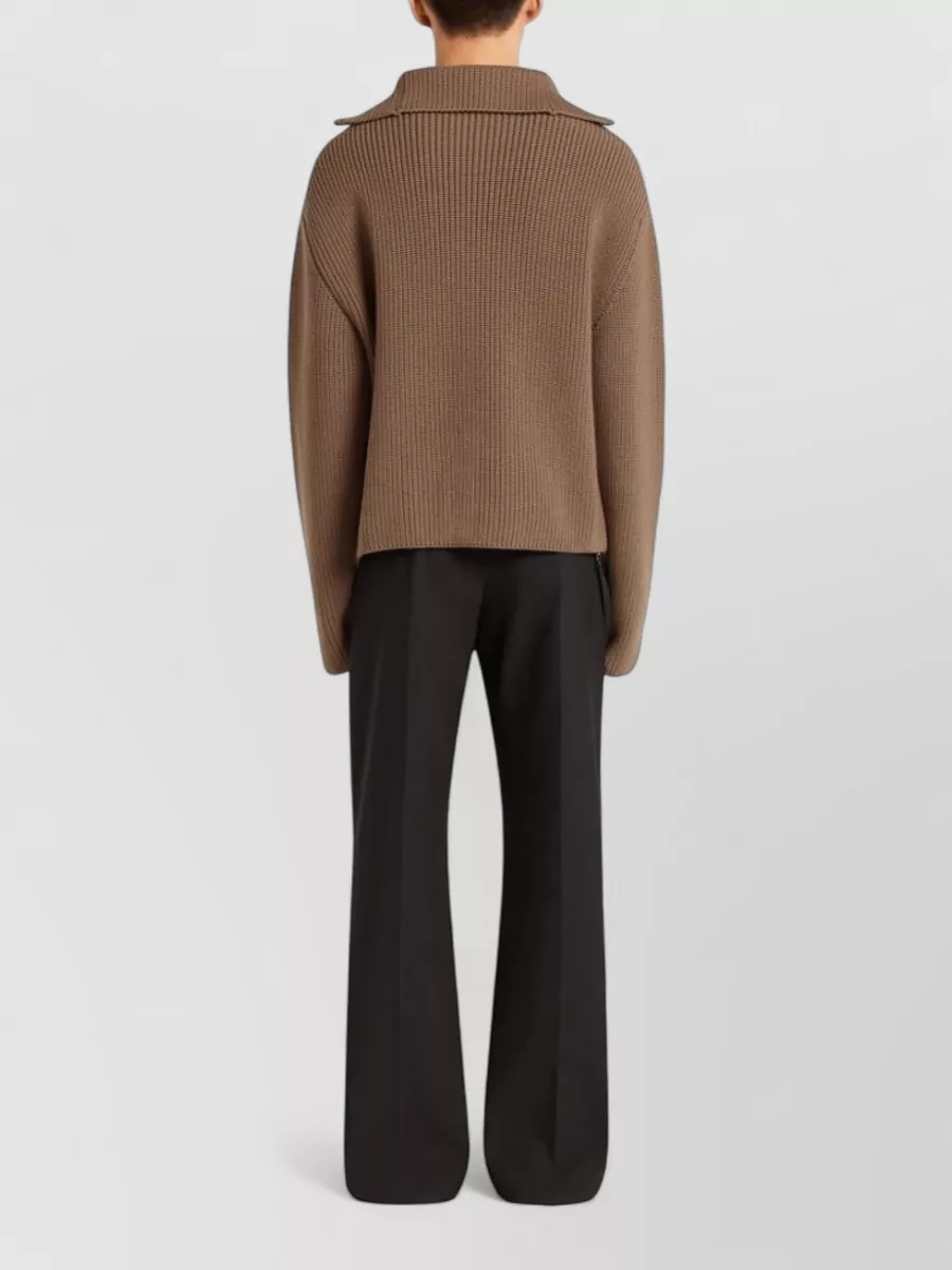 Courrèges Crewneck Sweater Drop Shoulders Long Sleeves