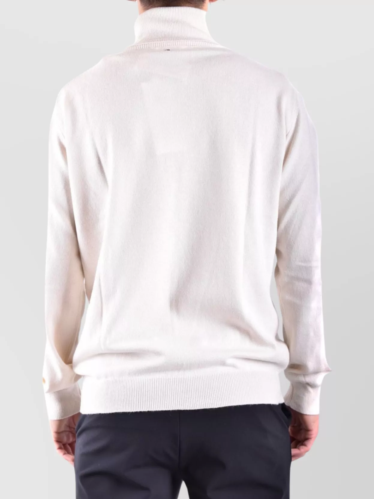 Dondup Turtleneck Knitwear Sweaters Ribbed Finish In White