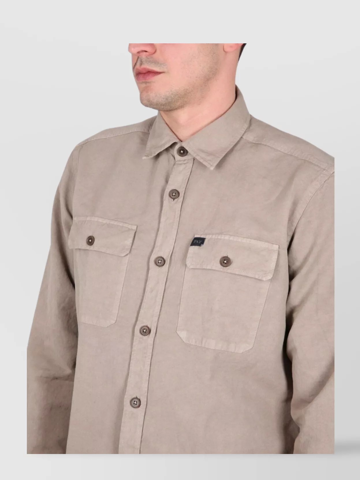 Fay Shirt With Button-down Collar And Pockets