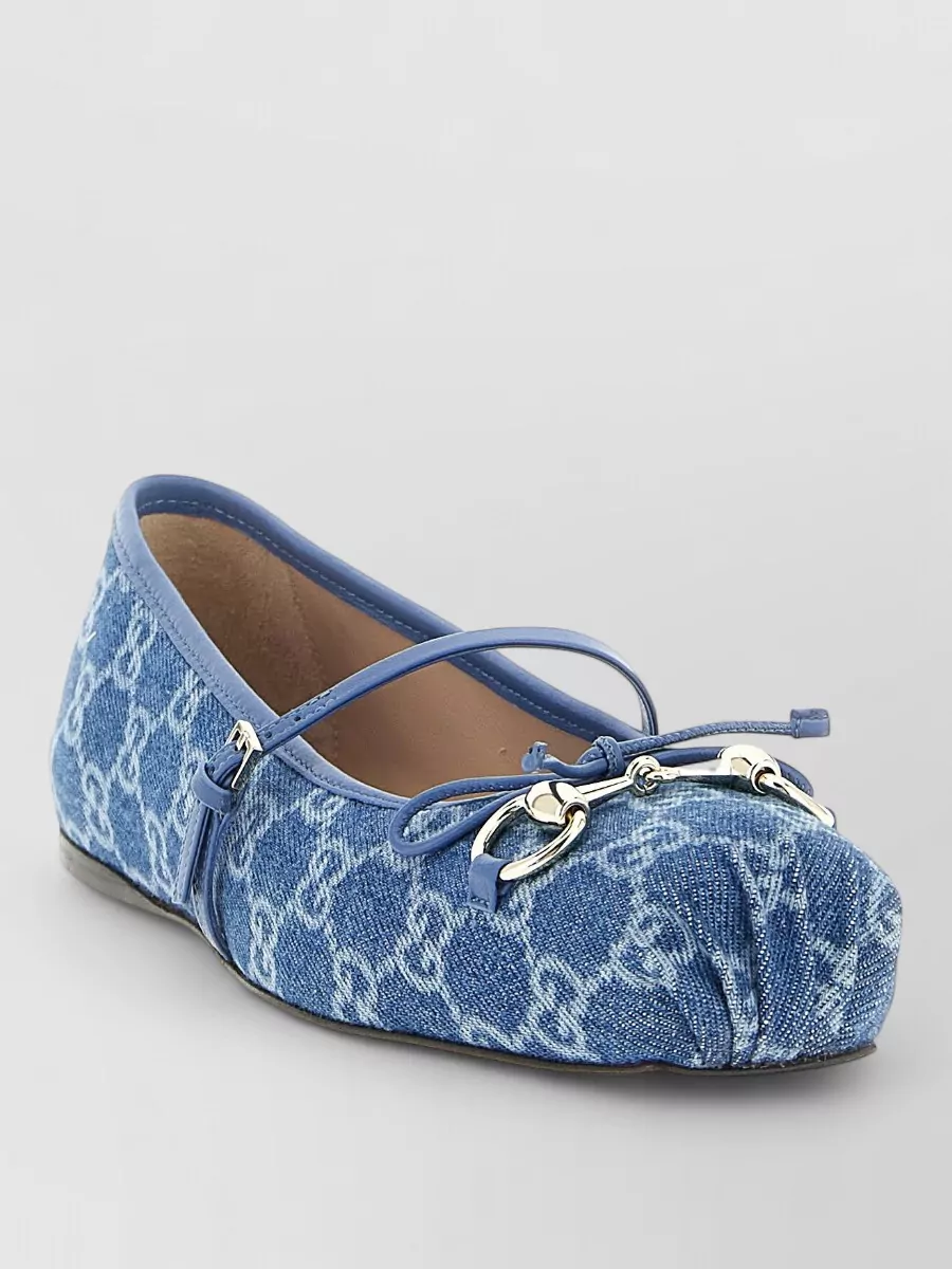 Gucci denim ballerina flats