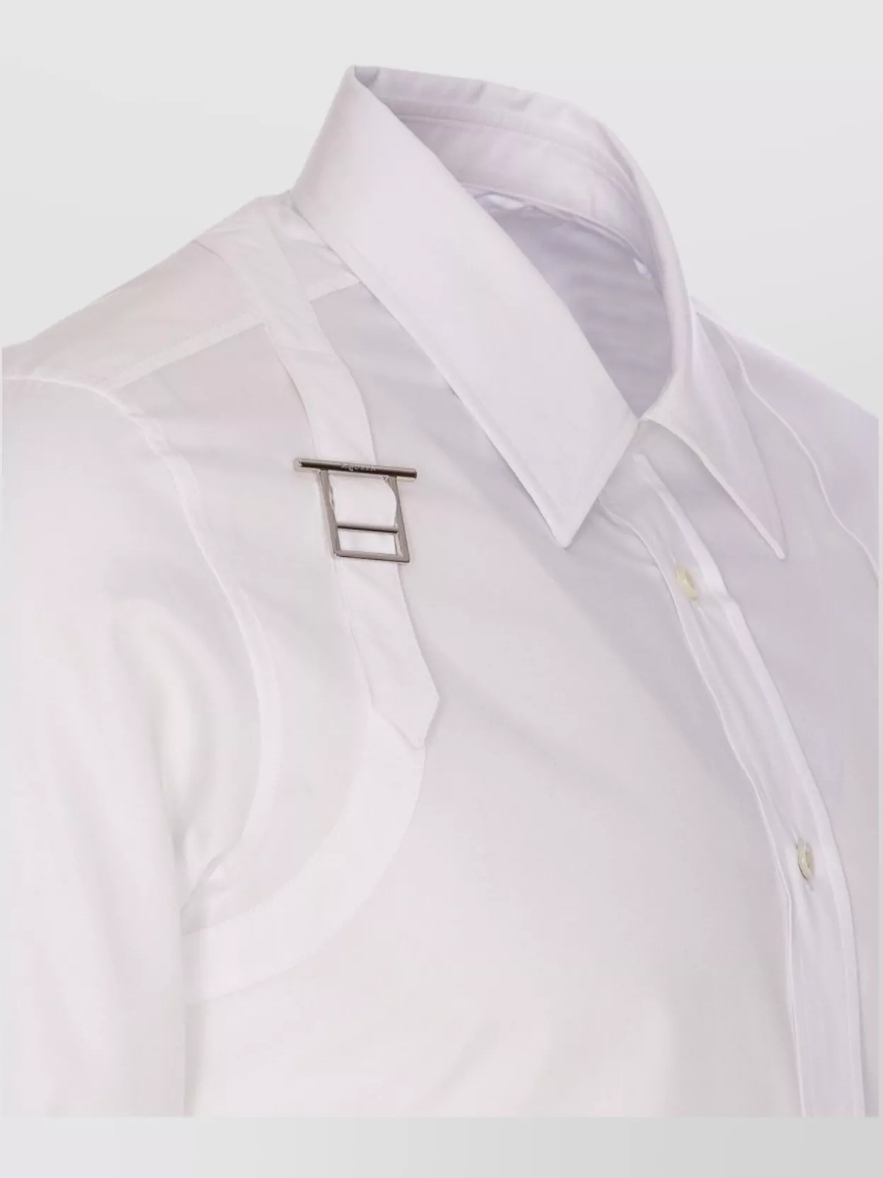 Shop Alexander Mcqueen Button-down Collar Shirt Metal Buckle