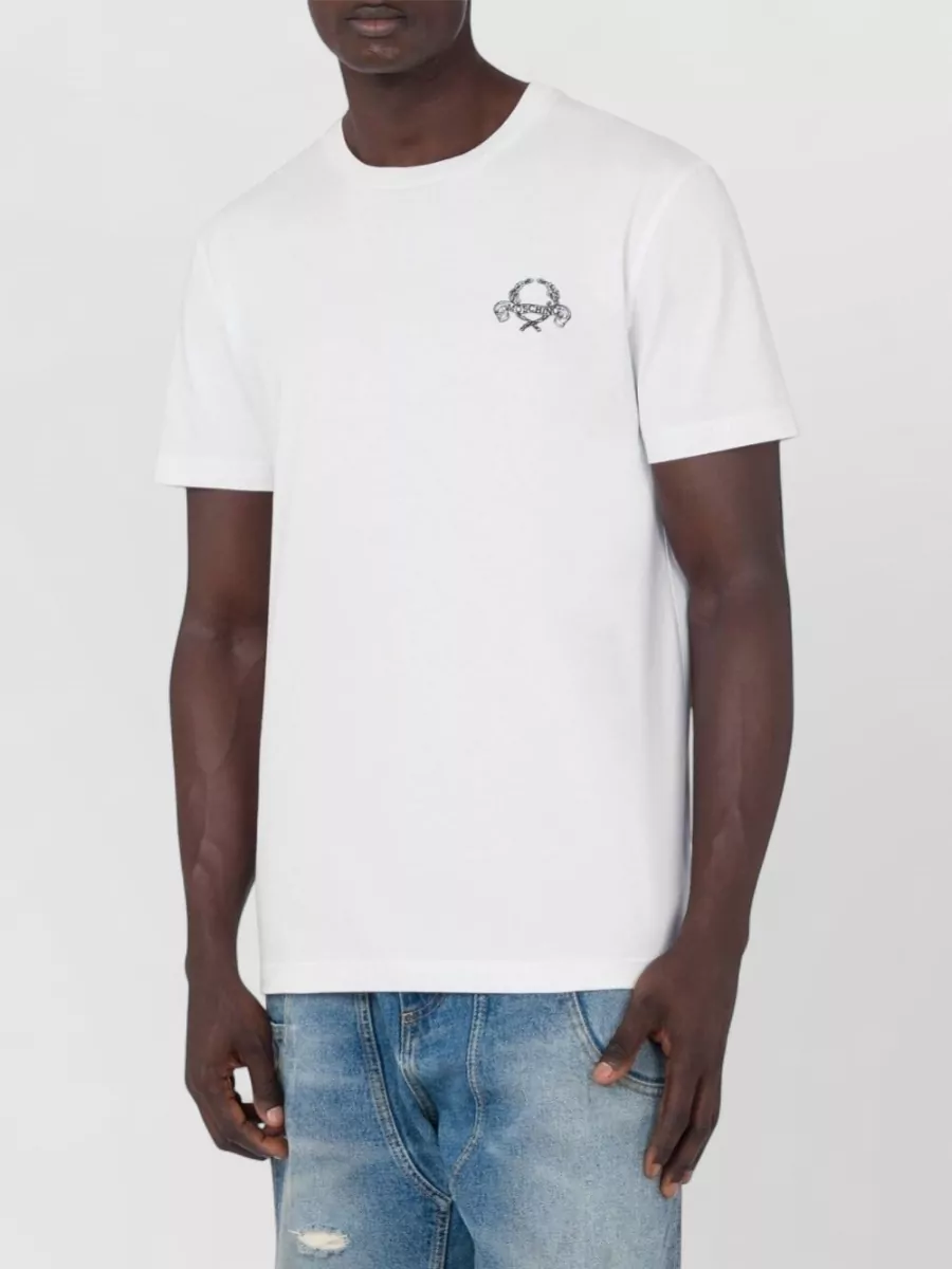 Moschino Silk Blend Crew Neck Short Sleeve Top