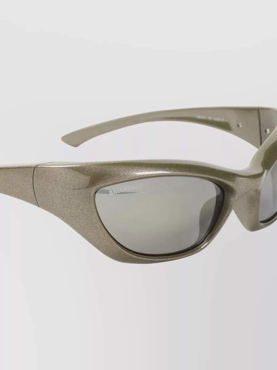 Balenciaga Racer Cat Eye Sunglasses Metallic Finish