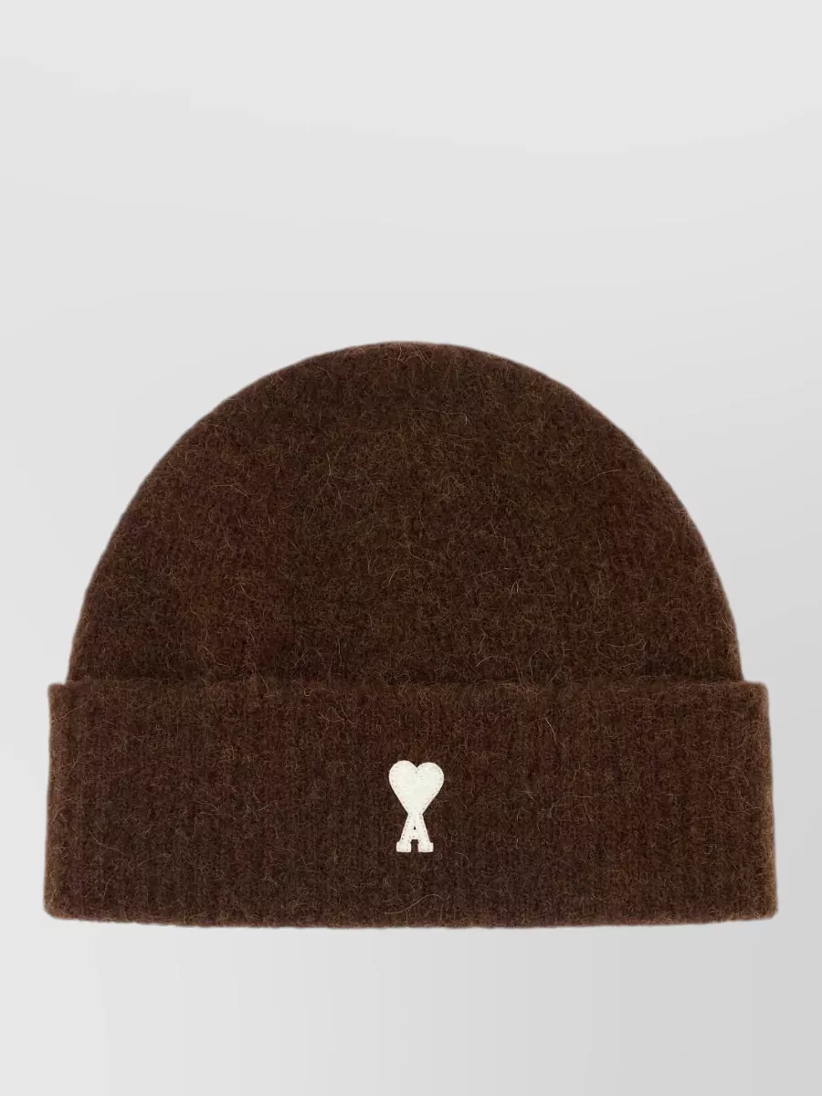 Ami Paris alpaca blend ribbed beanie