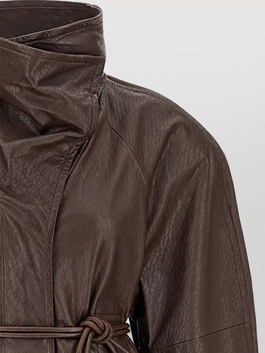 Sportmax Leather Belted Single Breasted Coat