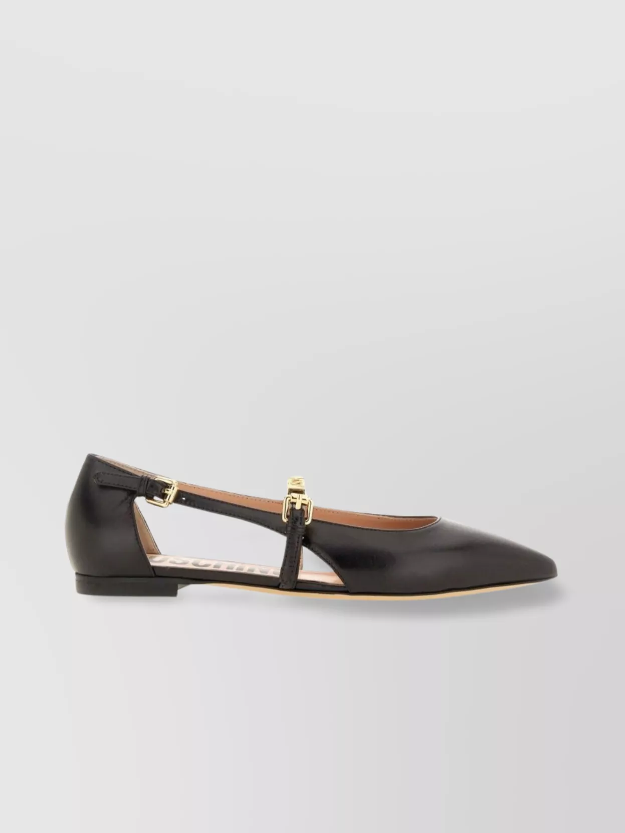 Moschino Pointed Toe Strappy Ballerina
