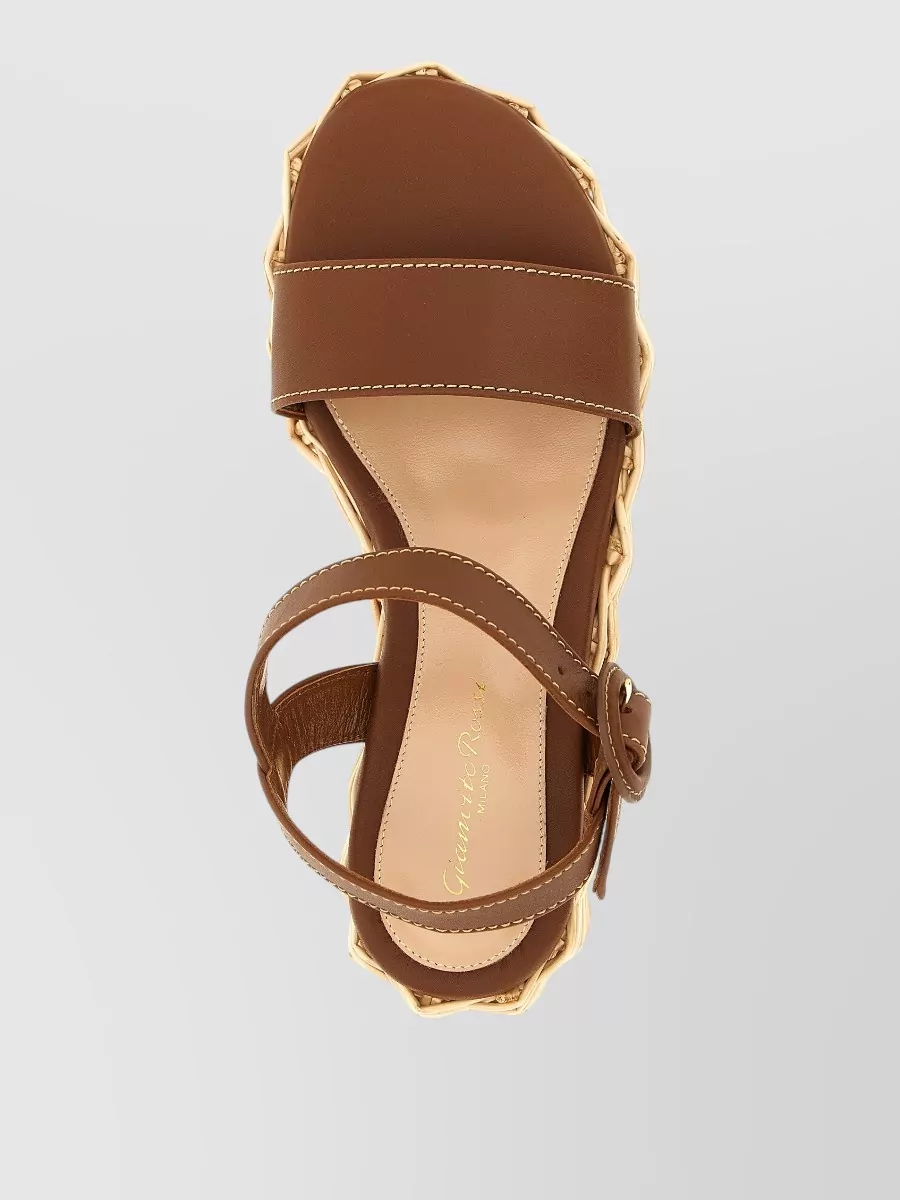 Gianvito Rossi Leather Wedge Sandals