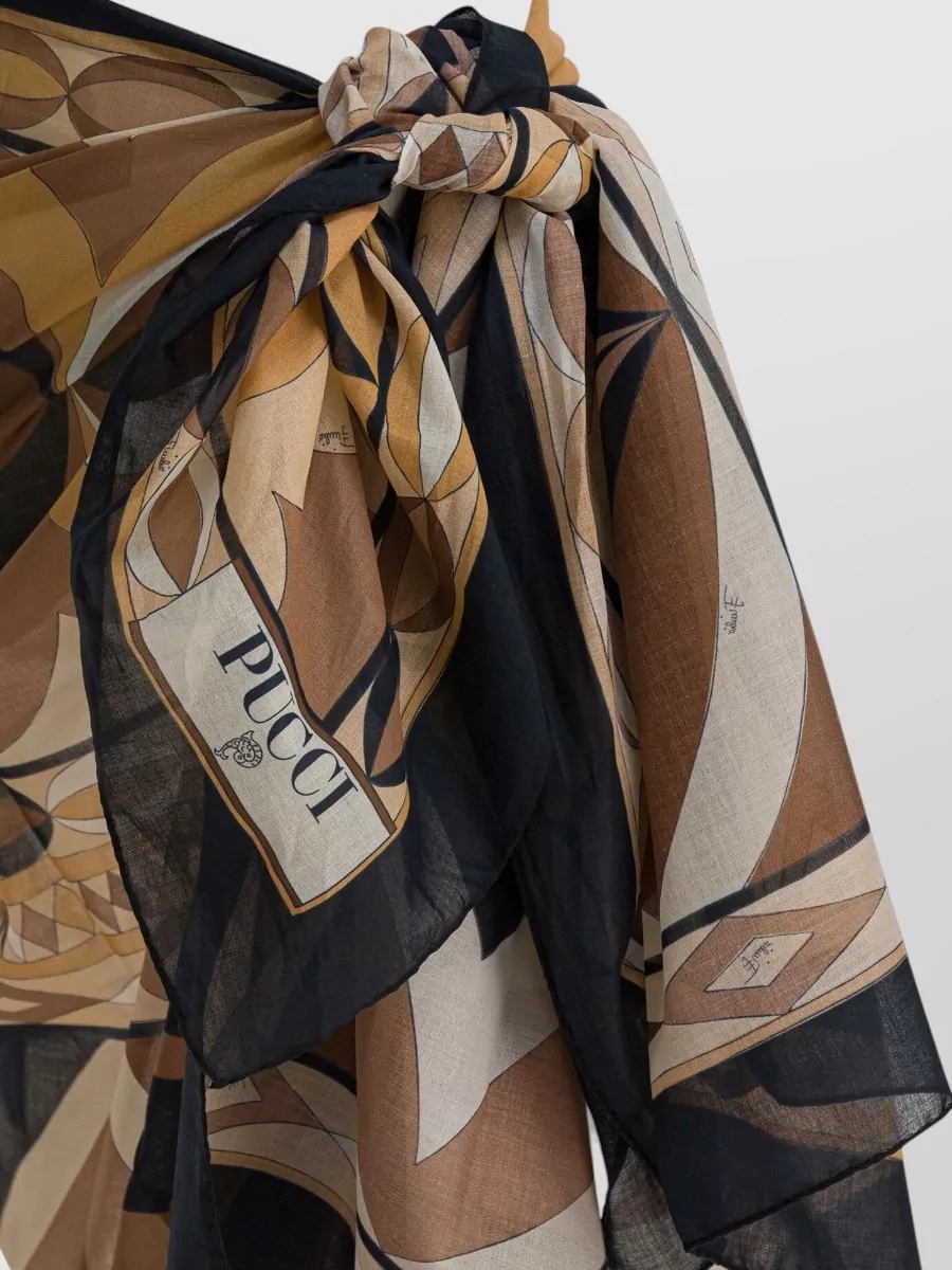 Pucci Geometric Pattern Pareo Knot Detail Sheer