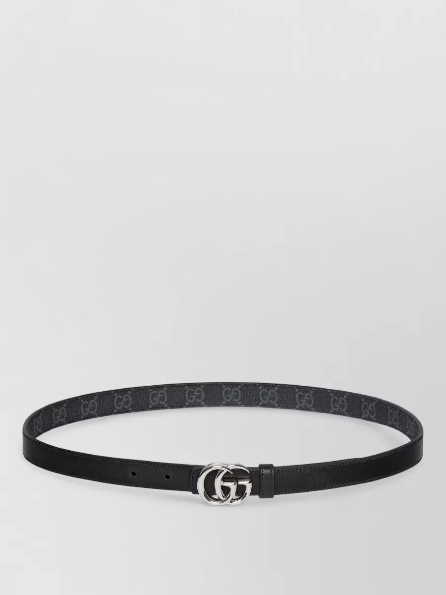 Gucci leather reversible thin belt