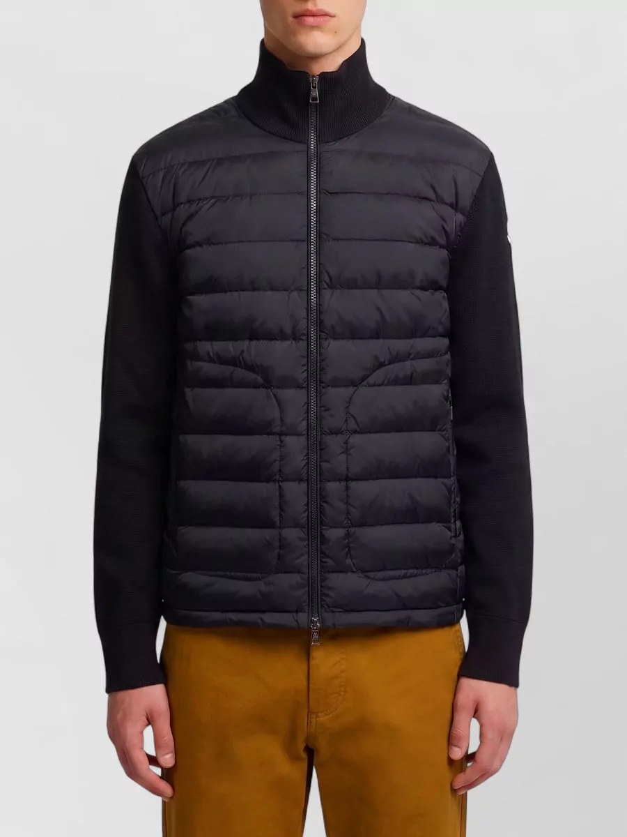 Moncler Down padded ribbed high neck cardigan