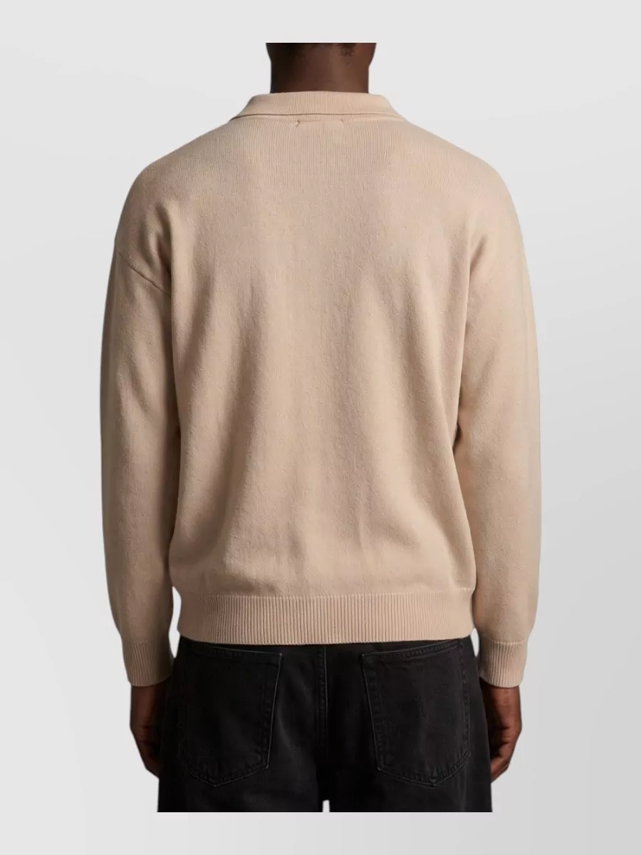 Roberto Collina Merino Wool Ribbed Long-Sleeve Polo Shirt