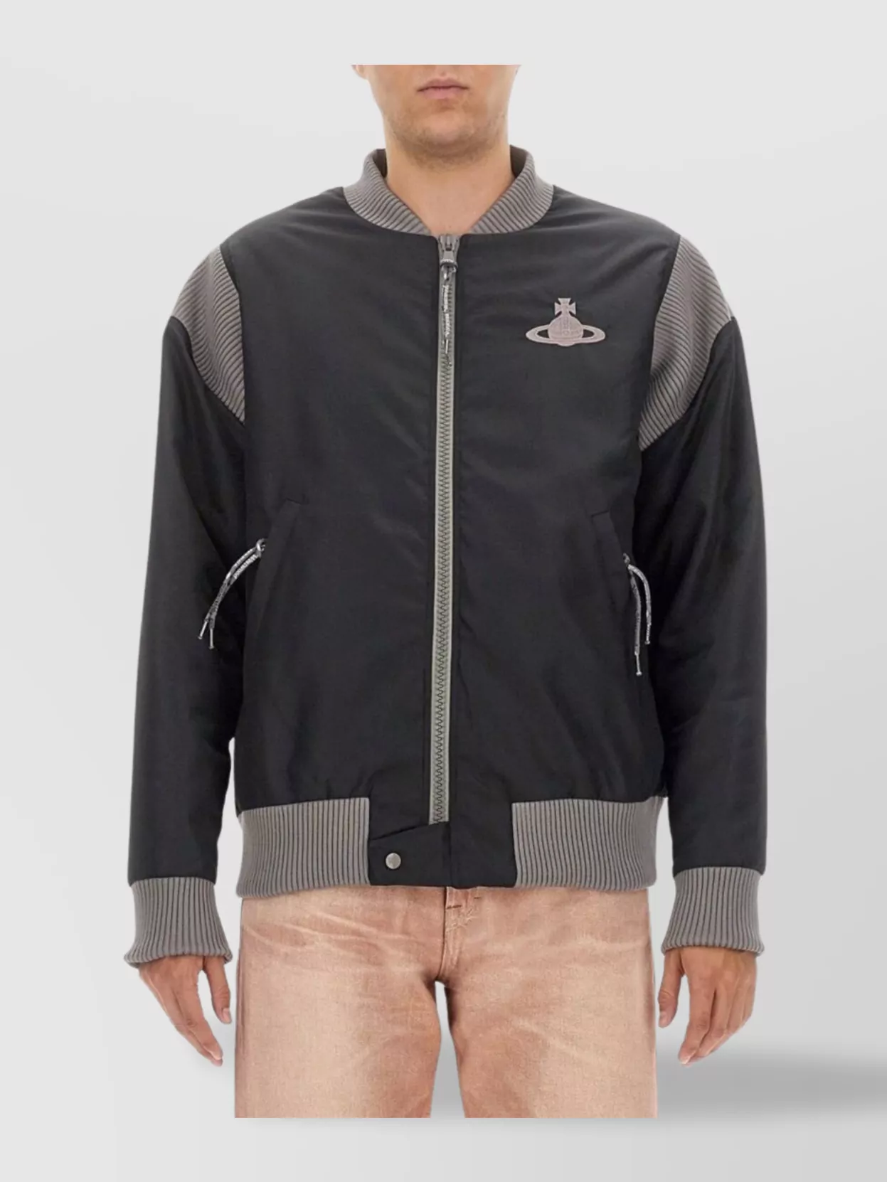 Shop Vivienne Westwood Logo Embroidered Bomber Jacket