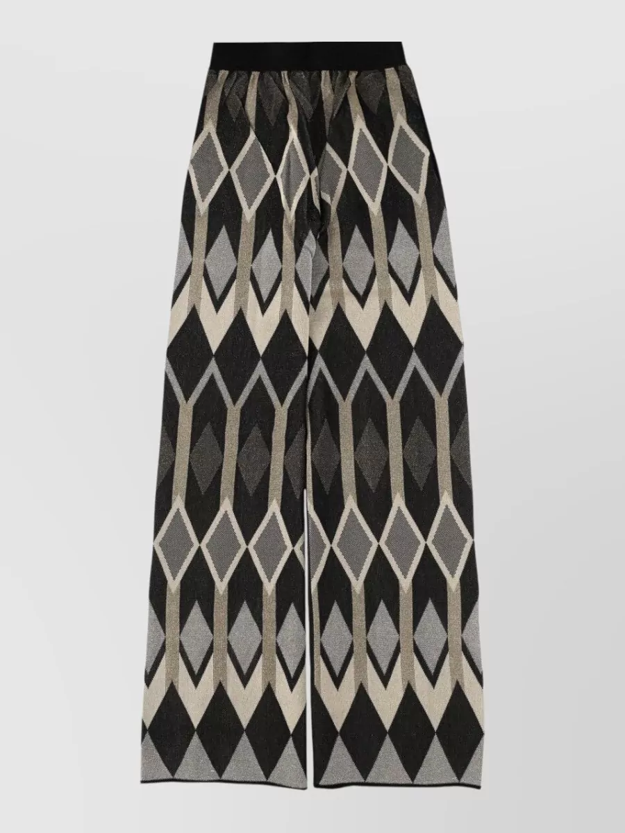 Circus Hotel geometric lamé jacquard wide-leg trousers