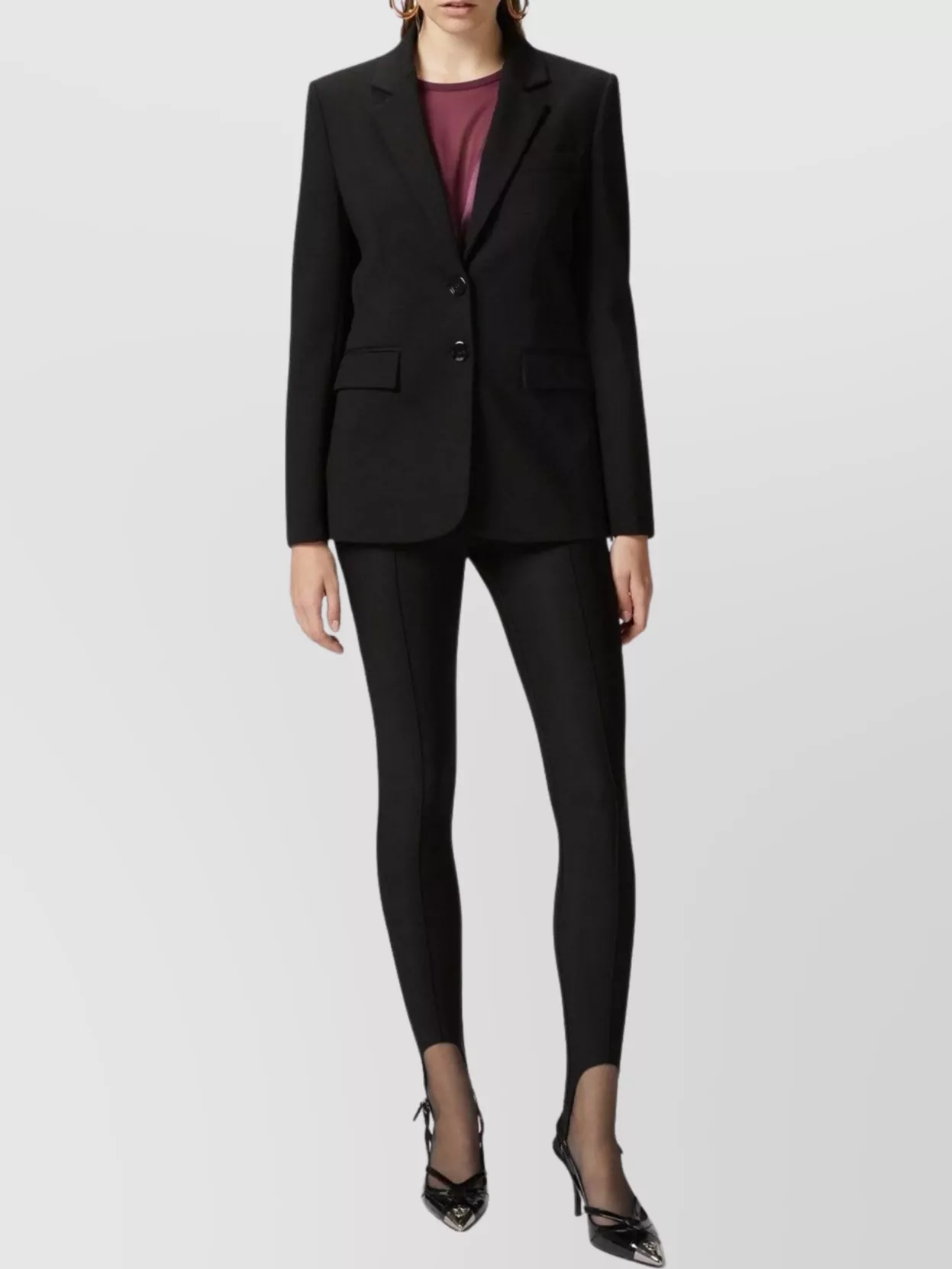 Pinko Single-breasted Blazer With Structured Shoulders In Black