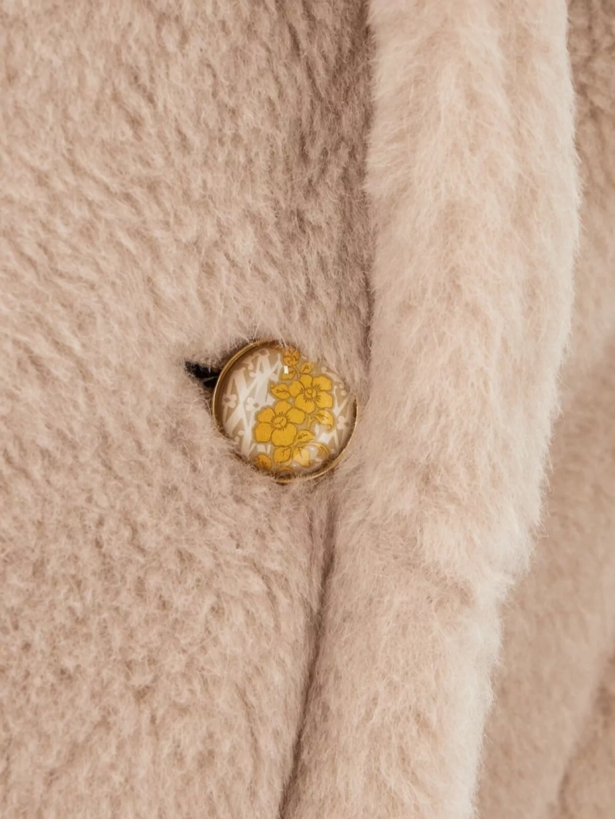 Max Mara Alpaca Blend Coat With Faux Fur Texture