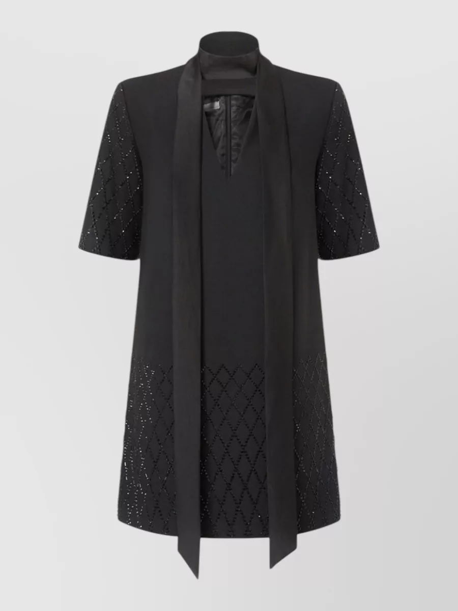 Pinko rhinestone-embellished short-sleeve mini dress