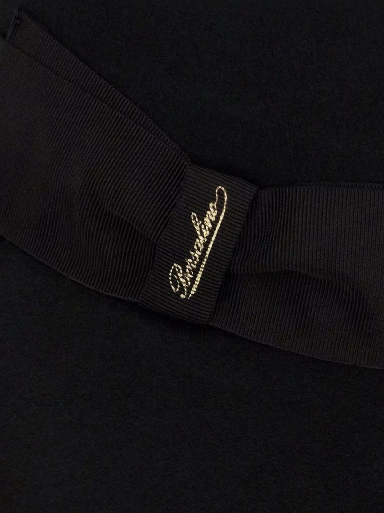 Borsalino Bow Logo Wide Brim Hat