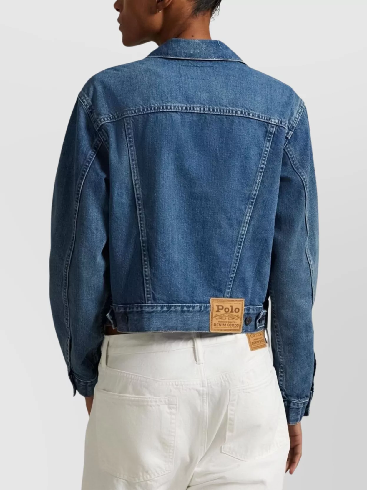 Shop Ralph Lauren Buttoned-cuff Denim Jacket With Chest And Side Pockets In Blue