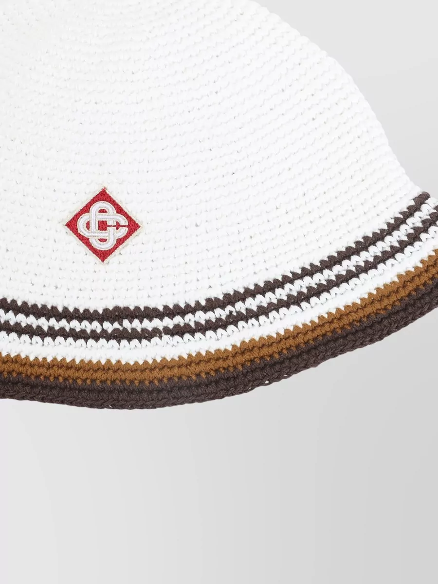 Casablanca Crocheted Stripe Bucket Hat
